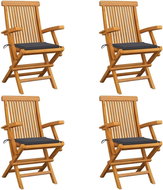 Garden Chair with Anthracite Cushions 4 pcs Solid Teak 3065617 - Garden Chair