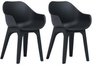 Garden chairs with armrests 2 pcs anthracite plastic 45614 - Garden Chair