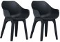 Zahradní židle s područkami 2 ks antracitové plastové 45614 - Zahradní židle