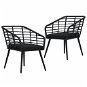Záhradná stolička Záhradné stoličky s poduškami 2 ks polyratan čierne 48578 - Zahradní židle