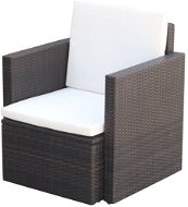 Garden Chair with Cushions and Pillows Polyrattan Brown 42668 - Garden Chair