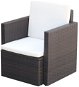 Záhradná stolička s poduškami a vankúšmi polyratan hnedá 42668 - Záhradná stolička