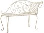 Garden Chaise Longue 128cm Metal Antique White 45431 - Garden Bench