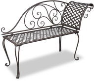 Garden Chaise Longue 128cm Steel Antique Brown 40717 - Garden Sofa