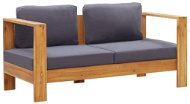 Garden Sofa with Cushions 140cm Solid Acacia Dark Grey 47276 - Garden Sofa
