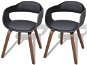 Jídelní židle Jídelní židle 2 ks černé ohýbané dřevo a umělá kůže - Jídelní židle