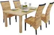 Jedálenské stoličky 4 ks abaka a masívne mangovníkové drevo - Jedálenská stolička