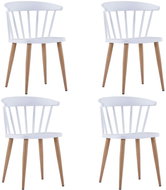 Dining chair 4 pcs white plastic steel - Dining Chair