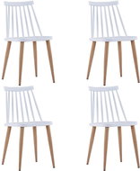 Dining chairs 4 pcs white plastic - Dining Chair