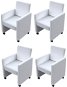 Dining chair 4 pcs white faux leather - Dining Chair