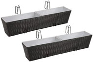SHUMEE Balcony Hanging Rattan Boxes Set of 2, 80cm, Black - Flower Box