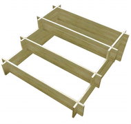 SHUMEE 3-stage Box 90 x 90 x 35cm Impregnated Wood - Flower Box
