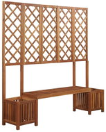 SHUMEE Garden Box with Bench and Trellia made of Solid Acacia - Flower Box