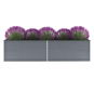 SHUMEE Raised flower bed galvanized steel 320 x 80 x 77 cm gray - Raised Garden Bed