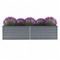 SHUMEE Raised flower bed galvanized steel 320 x 80 x 77 cm gray - Raised Garden Bed
