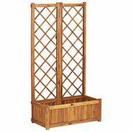 SHUMEE Elevated flower bed with trellises 80x38x150 cm solid acacia wood - Raised Garden Bed