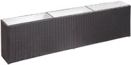 SHUMEE Garden raised flower bed 3 flowerpots 150x20x40cm polyrattan black - Raised Garden Bed