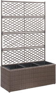 SHUMEE Elevated flower bed with trellises 3 flowerpots 83x30x130cm polyrattan brown - Raised Garden Bed