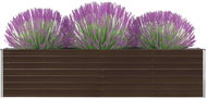 SHUMEE Raised flower bed 320 x 40 x 77 cm galvanized steel brown - Raised Garden Bed