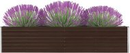SHUMEE Raised flower bed galvanized steel 320 x 40 x 45 cm brown - Raised Garden Bed