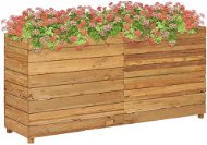 SHUMEE Raised flower bed 150 x 40 x 72 cm recycled teak and steel - Raised Garden Bed