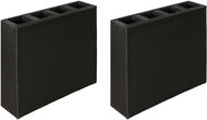 SHUMEE Garden Raised Box with 4 Pots 2 pcs Black Polyrattan - Raised Garden Bed