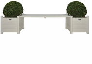 SHUMEE Esschert Design Boxes connected by a Bench White CF33W - Flower Box