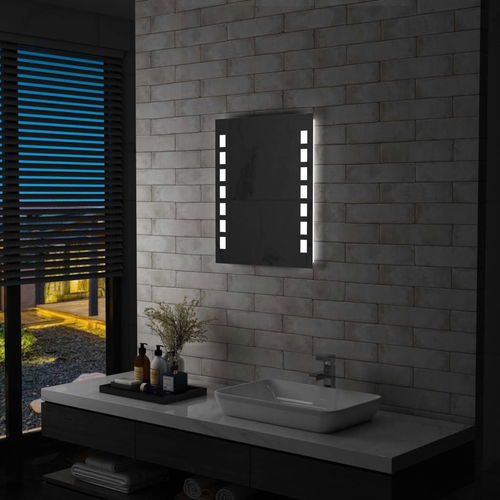 Koupelnové nástěnné zrcadlo s LED osvětlením 50 x 60 cm - Zrcadlo - Hlavní obrázek