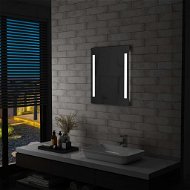 Kúpeľňové nástenné zrkadlo s LED svetlom a policou 50 × 70 cm - Zrkadlo