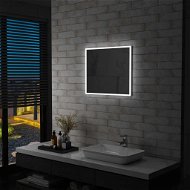 Koupelnové nástěnné zrcadlo s LED osvětlením 60 x 50 cm - Zrcadlo