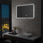 Kúpeľňové LED zrkadlo dotykový senzor zobrazenie času 100 × 60 cm - Zrkadlo