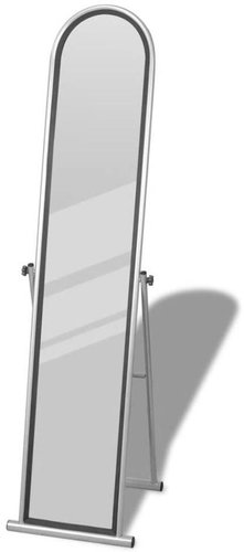 Freestanding Floor Rectangular Mirror, Grey - Mirror - Main image