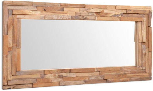 Decorative Teak Mirror 120 x 60cm Rectangular - Mirror - Main image