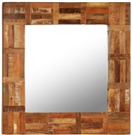 Nástenné zrkadlo masívne recyklované drevo 60 × 60 cm - Zrkadlo