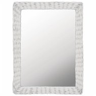 Zrcadlo s proutěným rámem 60 x 80 cm bílé - Zrkadlo