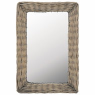 Mirror with Wicker Frame 40 x 60cm Brown - Mirror
