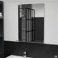 Wall Mirror with Shelf 50 x 70cm Tempered Glass - Mirror