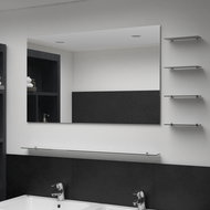 Wall Mirror with 5 Shelves, Silver 100 x 60cm - Mirror