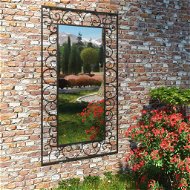 Garden Wall Mirror Rectangular 60 x 110cm Black - Mirror