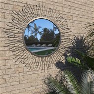 Garden Wall Mirror Shining Sun 80cm Black - Mirror