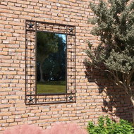 Garden Wall Mirror Rectangular 50 x 80cm Black - Mirror