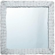 Zrcadlo bílé 50 x 50 cm proutí - Zrkadlo