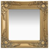 Wall Mirror Baroque Style 40 x 40cm Gold - Mirror