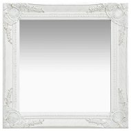 Wall Mirror Baroque Style 50 x 50cm White - Mirror