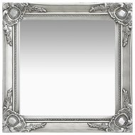 Wall Mirror Baroque Style 50 x 50cm Silver - Mirror