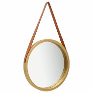 Nástenné zrkadlo s popruhom 50 cm zlaté - Zrkadlo