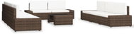 10-Piece Garden Sofa Set, Polyrattan, Brown 3054595 3054595 - Garden Furniture