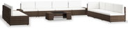 10-Piece Garden Sofa Set, Polyrattan, Brown 3054598 3054598 - Garden Furniture