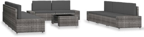 10-Piece Garden Sofa Set, Polyrattan, Grey 3054607 3054607 - Garden Furniture - Main image