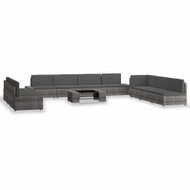 10-Piece Garden Sofa Set, Polyrattan, Grey 3054610 3054610 - Garden Furniture